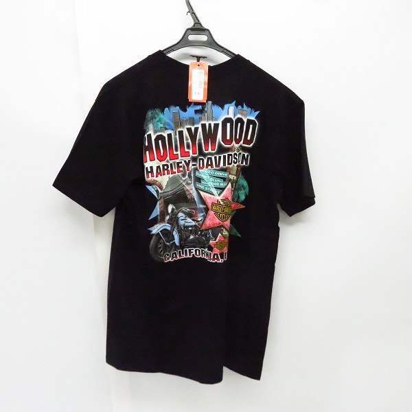 実際に弊社で買取させて頂いた【未使用】HARLEY-DAVIDSON/ハーレーダビッドソン フロントBIGロゴデザイン Hollywood CALIFORNIA Tシャツ Lの画像 1枚目