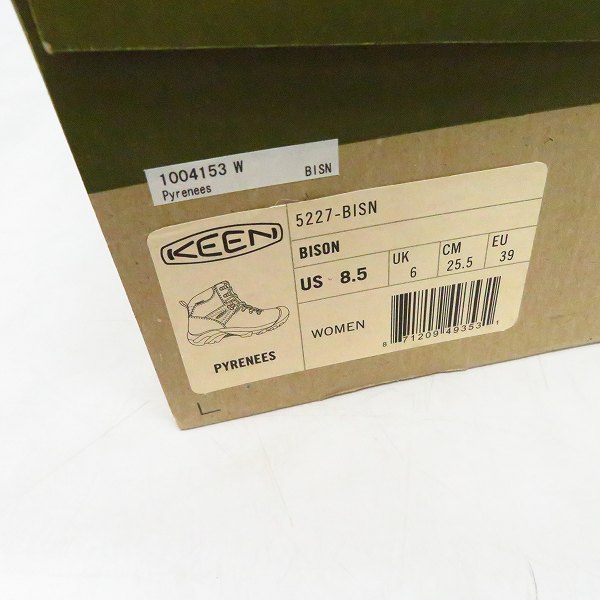 実際に弊社で買取させて頂いたKEEN/キーン PYRENEES 5227-BISN Bison トレッキング シューズ  カーキベージュ 25.5の画像 9枚目