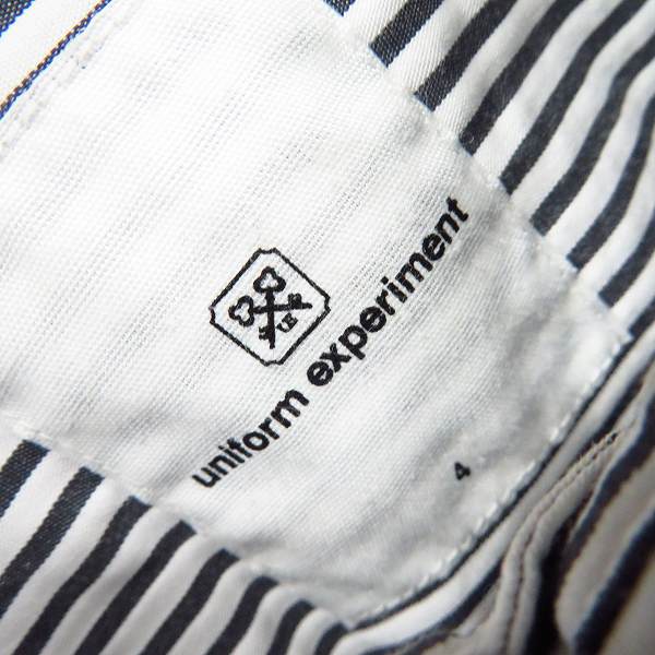 実際に弊社で買取させて頂いたuniform experiment/ユニフォームエクスペリメント ストライプ柄/スウェット 切替し 長袖 シャツ/4の画像 2枚目