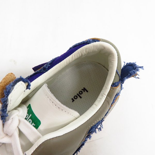 実際に弊社で買取させて頂いたkolor/カラー レザースニーカー ホワイト×パープル 19WCM-A02502/26.5の画像 4枚目