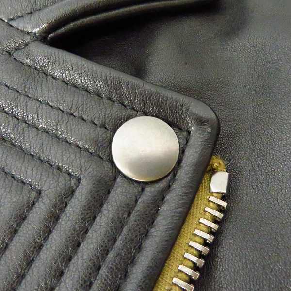 実際に弊社で買取させて頂いたDIESEL BLACK GOLD/ディーゼルブラックゴールド レザー ダブルライダース/ジャケット ブラック 48の画像 7枚目