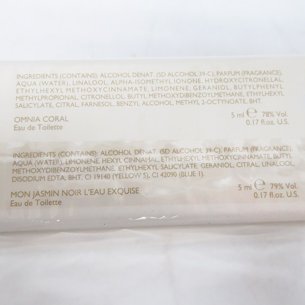 実際に弊社で買取させて頂いた【未開封】BVLGARI/ブルガリ ウーマンコレクション 香水ミニボトル 5ml×5本セットの画像 4枚目