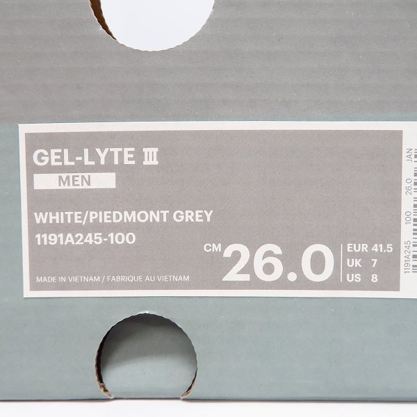 実際に弊社で買取させて頂いたASICS TIGER/アシックスタイガー GEL-LYTE III/ゲルライト 3/スリー 1191A245-100/26.0の画像 8枚目