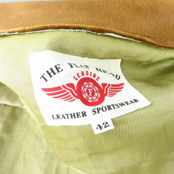 実際に弊社で買取させて頂いたTHE FLAT HEAD/フラットヘッド ディアスキン レザージャケット/42の画像 3枚目