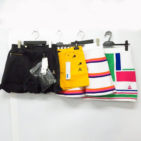 実際に弊社で買取させて頂いた【未使用】le coq sportif/ルコックスポルティフ ゴルフ スカート ピンク/ブラック/イエロー 他 Size：7/9 8点セットの画像 1枚目