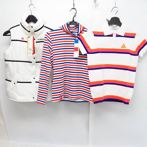 実際に弊社で買取させて頂いた【未使用】le coq sportif/ルコックスポルティフ ゴルフ 中綿ベスト/カーディガン 等 Size：M/L 6点セットの画像 1枚目