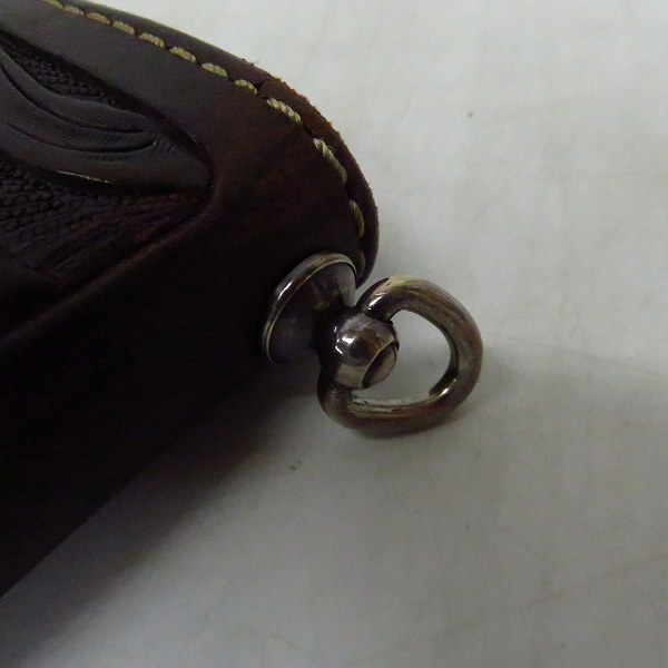 実際に弊社で買取させて頂いたFUNNY/ファニー カービングレザー 長財布/ループキーホルダー 2点セットの画像 6枚目