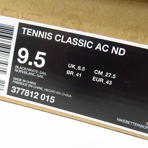 実際に弊社で買取させて頂いた【未使用】NIKE×uniform experiment テニスクラシックAC ND/377812-015/27.5の画像 7枚目