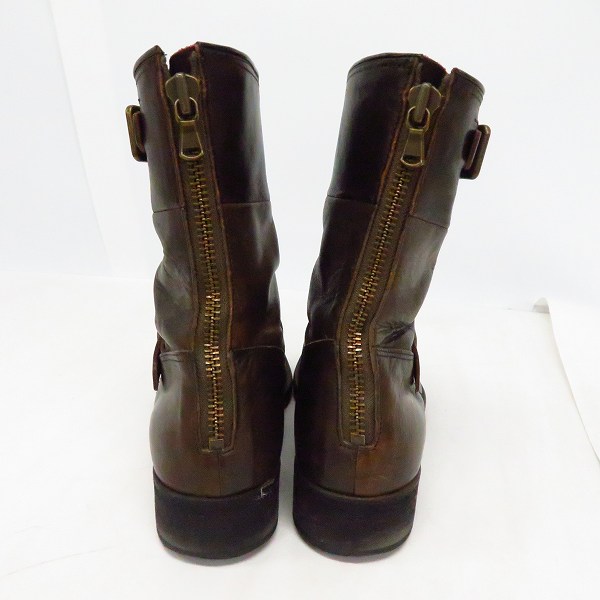 実際に弊社で買取させて頂いたalfredoBANNISTER/アルフレッドバニスター レザー バックジップ ブーツ/42の画像 1枚目