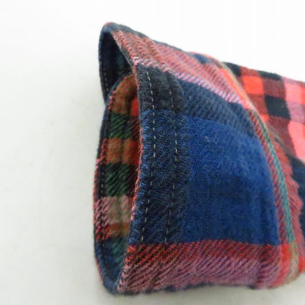 実際に弊社で買取させて頂いたDUBBLEWORKS/ダブルワークス フランネルシャツ レッド/ブルー/グリーン 38の画像 4枚目