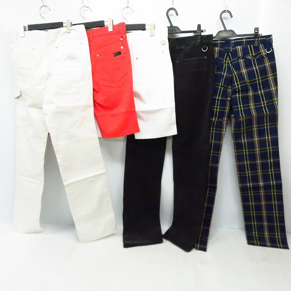 実際に弊社で買取させて頂いた【未使用】KAPPA/カッパ ゴルフ パンツ レッド/ホワイト/柄物等 サイズ79 5点セットの画像 1枚目