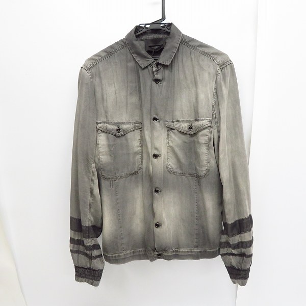 実際に弊社で買取させて頂いた【未使用】DIESEL BLACK GOLD/ディーゼル ブラックゴールド ウォッシュ加工 ジップアップシャツ/44