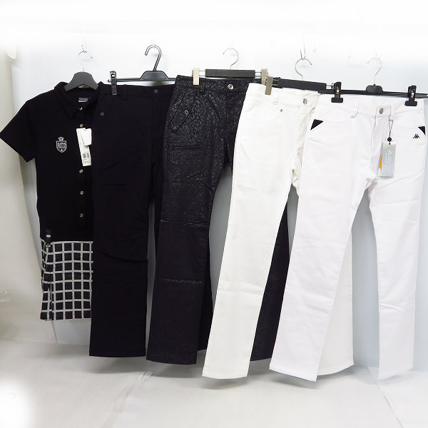 実際に弊社で買取させて頂いた【未使用】kappa/カッパ ゴルフ パンツ/ワンピース ブラック/ホワイト 他 Size：L/11 5点セット