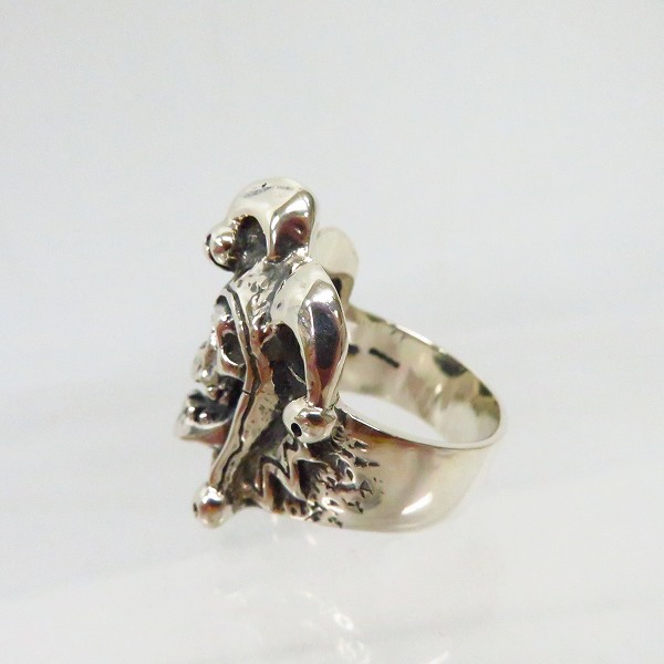 実際に弊社で買取させて頂いた【ギャラ付き】CRAZY PIG/クレイジーピッグ JOKER SKULL RING/ジョーカースカル リング ＃1043/19号の画像 3枚目