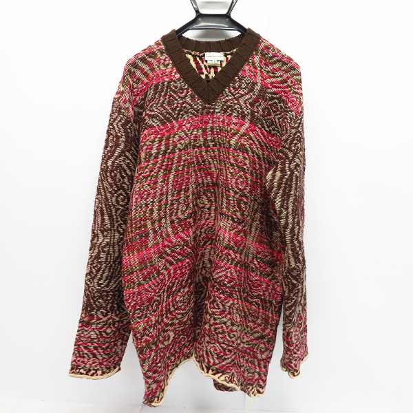 実際に弊社で買取させて頂いたDries Van Noten/ドリスヴァンノッテン 幾何学模様 総柄 Vネック セーター/L