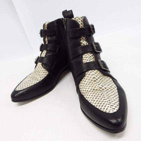 実際に弊社で買取させて頂いたJIMMY CHOO/ジミーチュウ レディース レザー ベルト ショートブーツ/シューズ 36