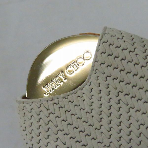 実際に弊社で買取させて頂いたJIMMY CHOO/ジミーチュウ 型押し レザー ウェッジソール サンダル ライトグレー/36の画像 6枚目