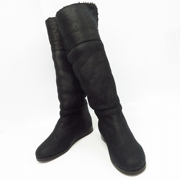実際に弊社で買取させて頂いたJIMMY CHOO/ジミーチュウ ムートン ロングブーツ ブラック/36