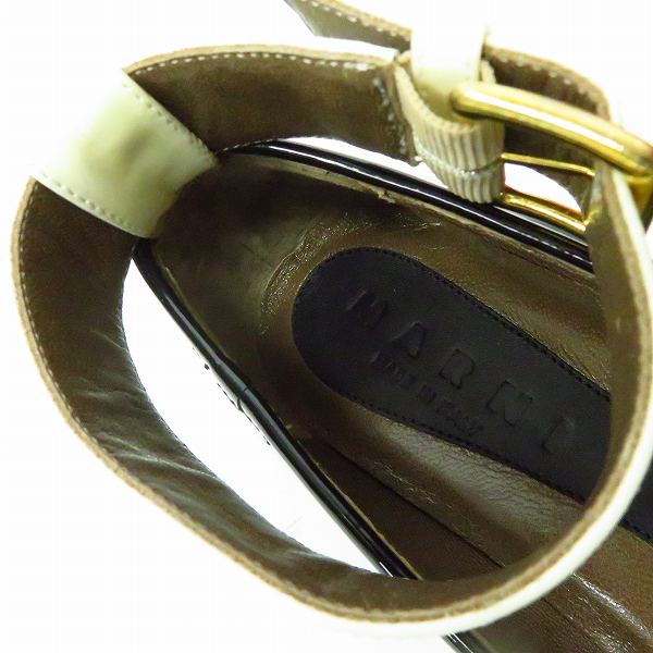 実際に弊社で買取させて頂いたMARNI/マルニ  カーフレザー ストラップ付エメルローファー/フラットシューズ 35の画像 4枚目