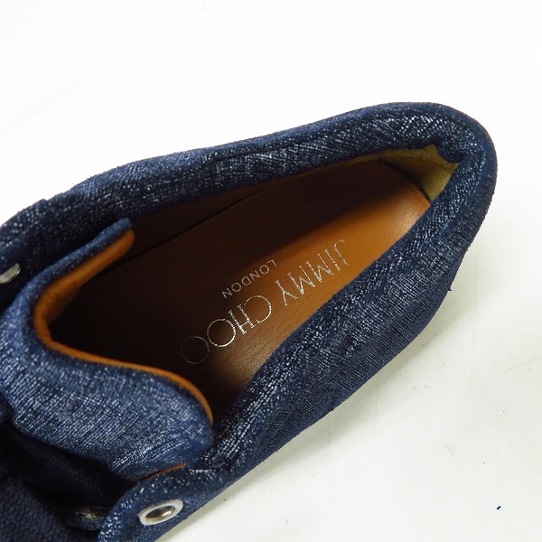 実際に弊社で買取させて頂いたJIMMY CHOO/ジミーチュウ MIAMI レディース デニム柄 スニーカー/36の画像 4枚目