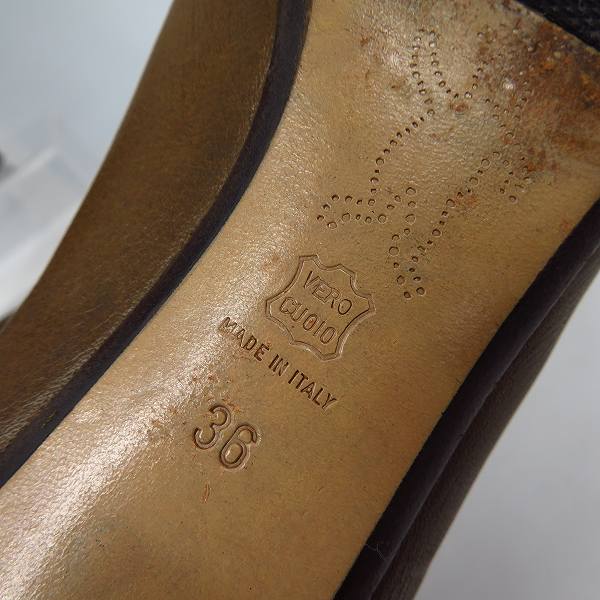 実際に弊社で買取させて頂いたMARNI/マルニ サイドジップ レザー ロングブーツ ブラウン/36の画像 6枚目