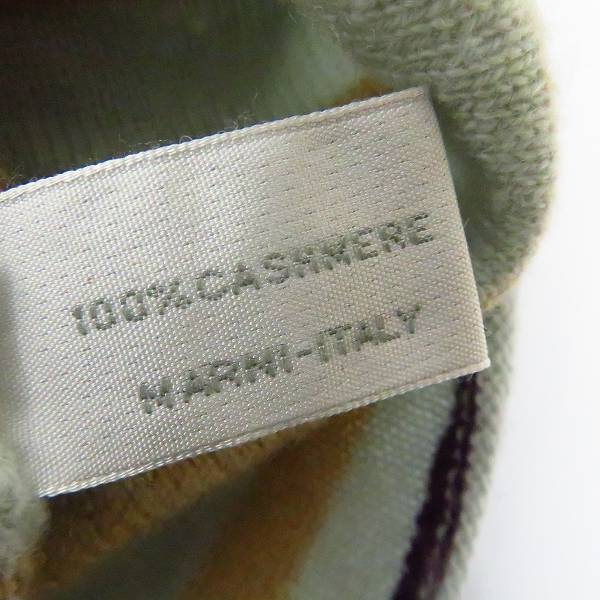 実際に弊社で買取させて頂いたMARNI/マルニ カシミヤ Vネックボーダーニット/40の画像 4枚目