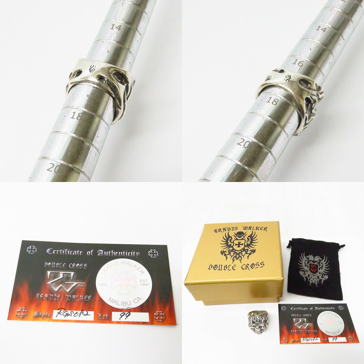 実際に弊社で買取させて頂いた【ギャラ付き】TRAVIS WALKER/トラヴィスワーカー フレイミング オリジナル スカル リング/16.5-17号の画像 8枚目