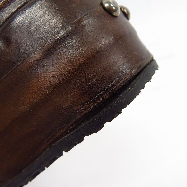 実際に弊社で買取させて頂いたMARNI/マルニ レディース レザー スタッズ サンダル ブラウン×シルバー/36の画像 6枚目