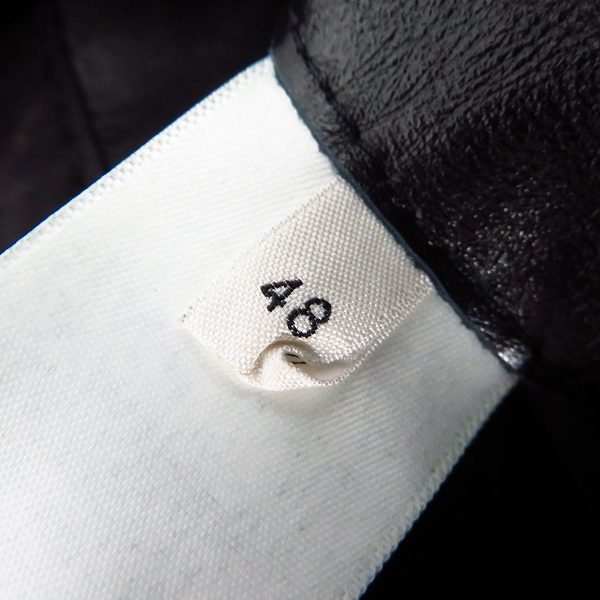 実際に弊社で買取させて頂いた【JPタグ】CELINE/セリーヌ 2019AW パイピング  レザーダブルライダースジャケット 2E349599E Size：48の画像 5枚目