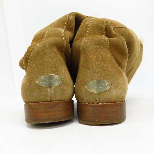 実際に弊社で買取させて頂いたJIMMY CHOO /ジミー チュウ 102YAZZ スエード ロングブーツ　キャメル/35の画像 1枚目