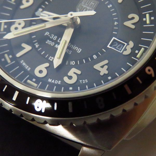 実際に弊社で買取させて頂いたLUMINOX/ルミノックス P-38 LIGHTNING™ GMT 9420 SERIES/Ref.9421 ウォッチ/腕時計の画像 4枚目