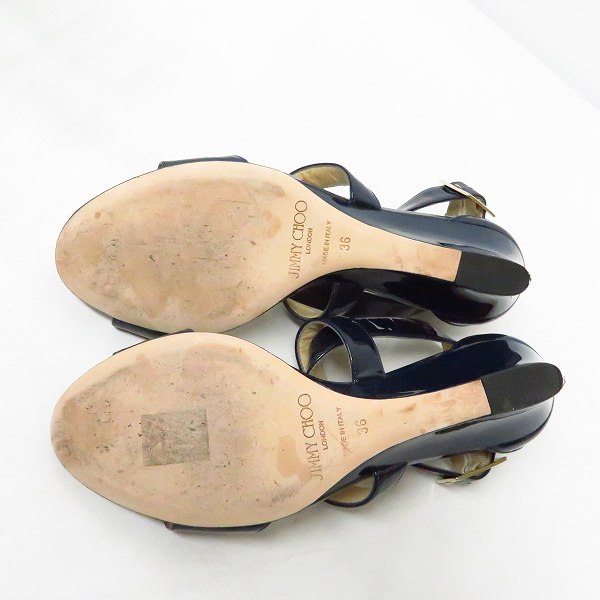 実際に弊社で買取させて頂いたJIMMY CHOO/ジミーチュウ ストラップサンダル ネイビー/36の画像 2枚目