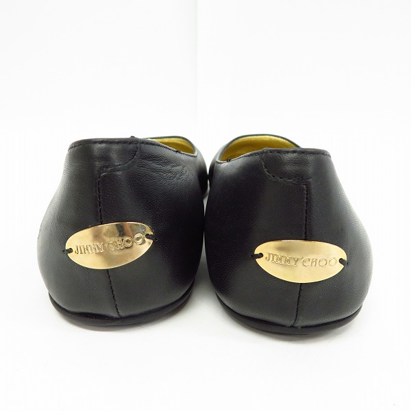 実際に弊社で買取させて頂いたJIMMY CHOO/ジミーチュウ ラインストーン フラットシューズ ブラック/36の画像 1枚目