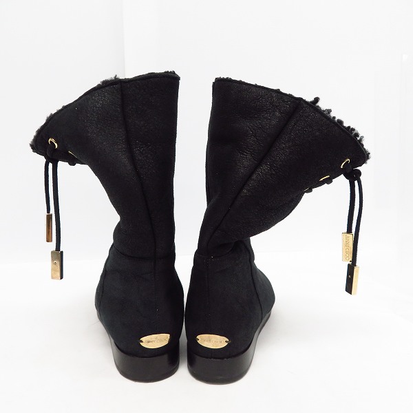 実際に弊社で買取させて頂いたJIMMY CHOO/ジミーチュウ ムートン ブーツ ブラック/36の画像 1枚目