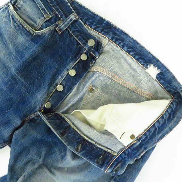 実際に弊社で買取させて頂いたSUGAR CANE/シュガーケーン 1947 ボタンフライ デニムパンツ/36の画像 2枚目