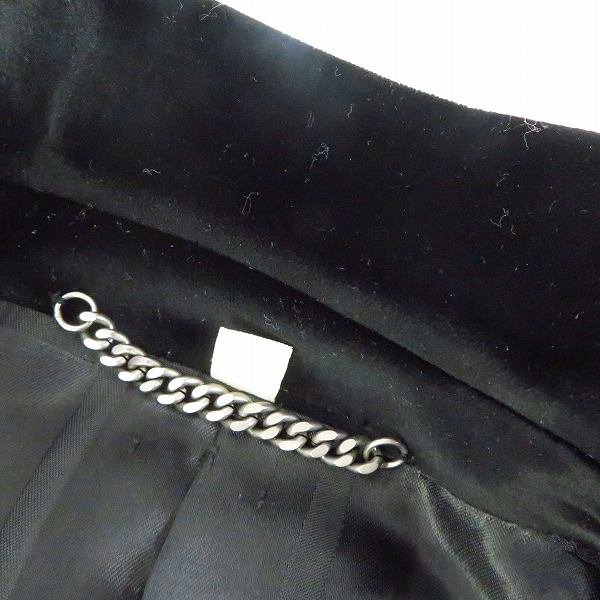 実際に弊社で買取させて頂いたBURBERRY LONDON/バーバリーロンドン ベロア テーラードジャケット ブラックの画像 4枚目