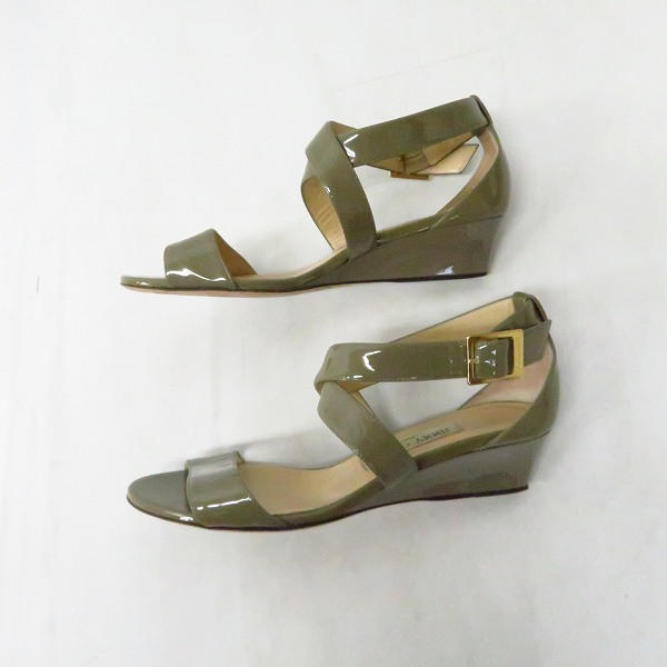 実際に弊社で買取させて頂いたJIMMY CHOO/ジミーチュウ エナメル ストラップサンダル/36の画像 3枚目