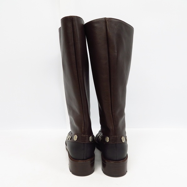 実際に弊社で買取させて頂いたMARNI/マルニ レディース スタッズ ロングブーツ ブラウン×ブラック/36の画像 1枚目