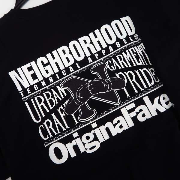 実際に弊社で買取させて頂いた【未使用】KAWS×NEIGHBORHOOD/カウズ×ネイバーフッド×オリジナルフェイク 4周年記念 URBAN/GARMENT 101PCKWN-STM01S 黒/Mの画像 6枚目