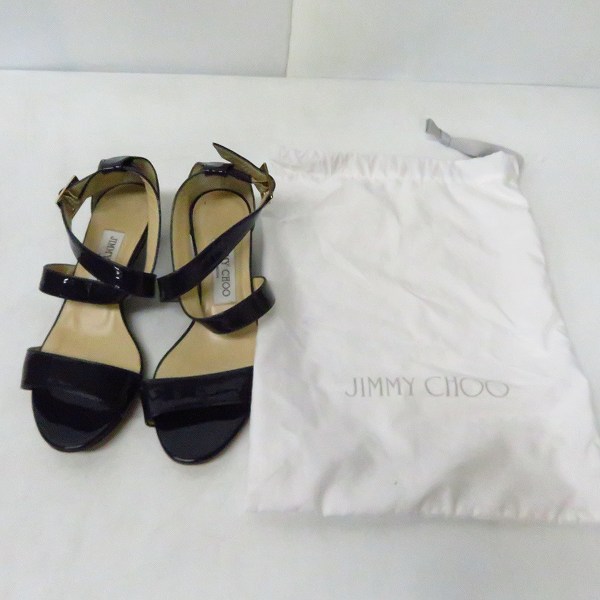 実際に弊社で買取させて頂いたJIMMY CHOO/ジミーチュウ ストラップサンダル ネイビー/36の画像 8枚目