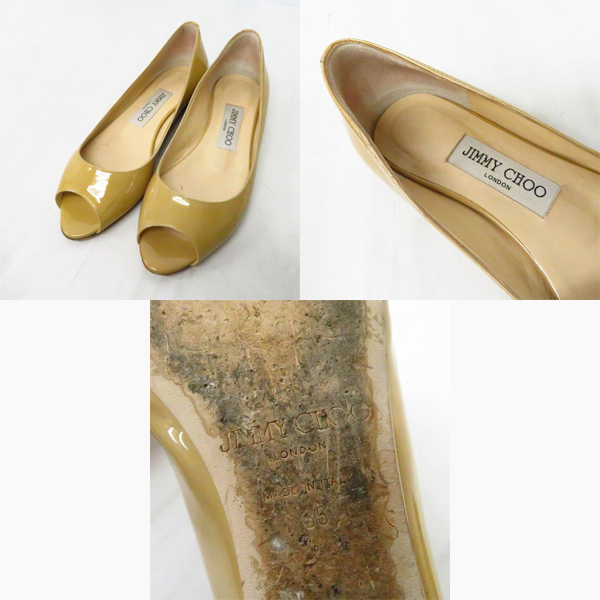 実際に弊社で買取させて頂いたJIMMY CHOO/ジミーチュウ オープントゥ パンプス/フラットシューズ ビジュー 36/2点セットの画像 1枚目