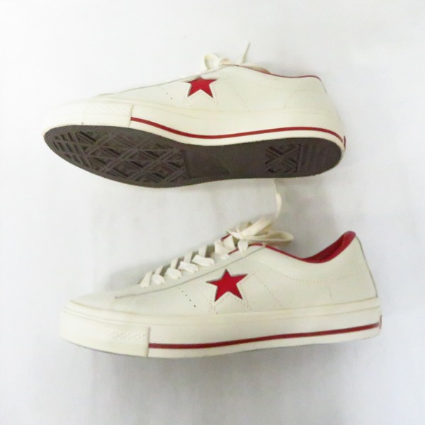 実際に弊社で買取させて頂いたCONVERSE/コンバース ONE STAR/ワンスター スニーカー ホワイト/レッド 1C044/26.5の画像 3枚目