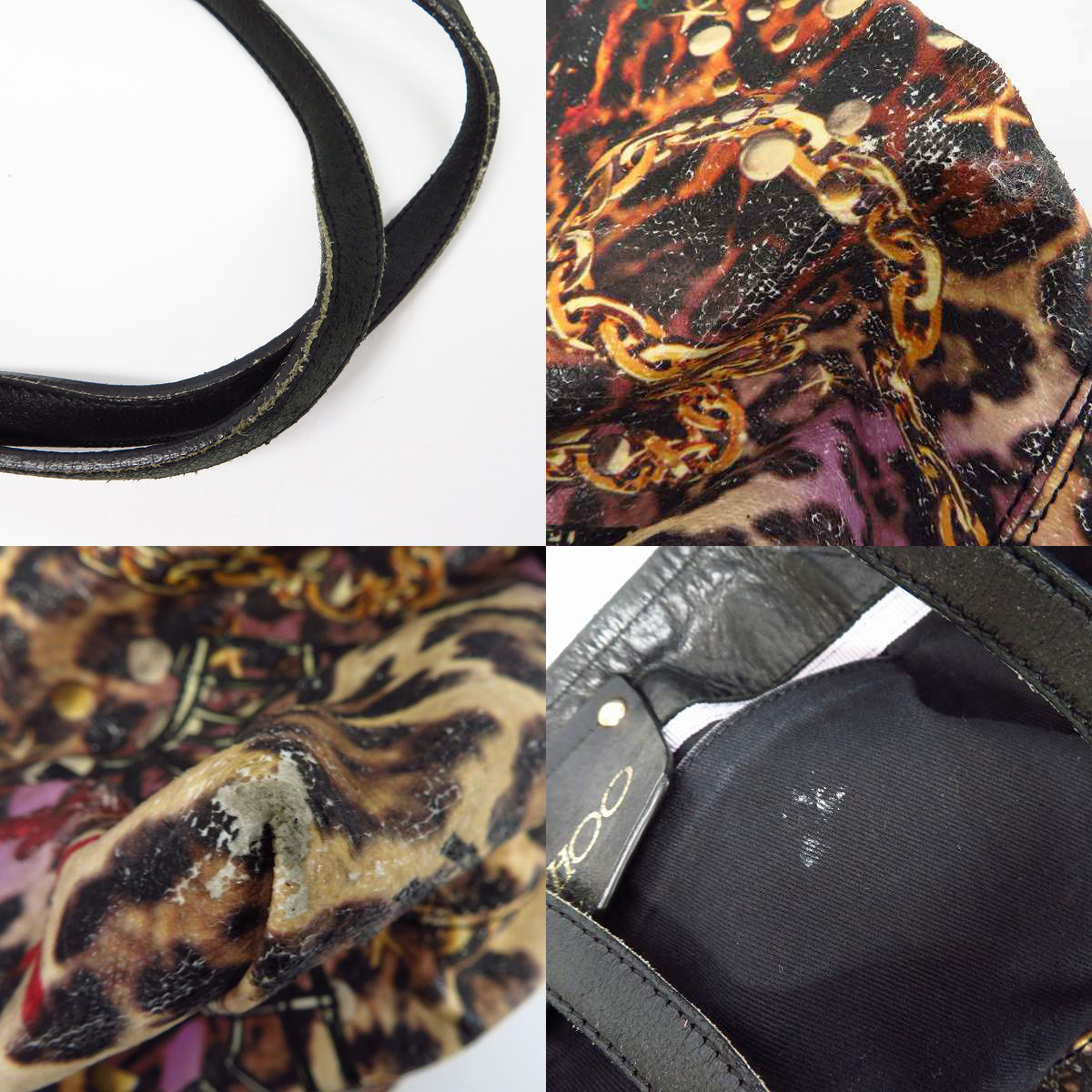 実際に弊社で買取させて頂いたJIMMY CHOO/ジミーチュウ スカーレット レオパード/スタッズ トートバッグの画像 6枚目