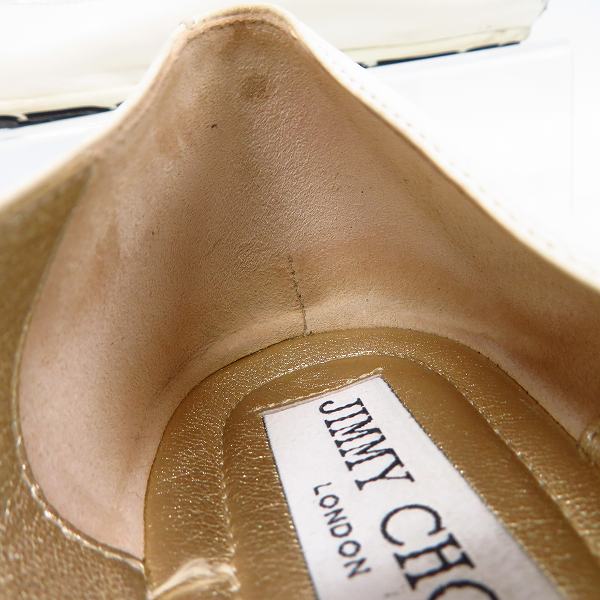実際に弊社で買取させて頂いたJIMMY CHOO/ジミーチュウ ラインストーン フラットシューズ ホワイト/36の画像 6枚目