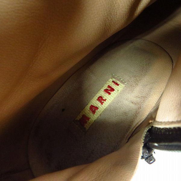 実際に弊社で買取させて頂いたMARNI/マルニ サイドジップ レザー ロングブーツ ブラウン/36の画像 5枚目