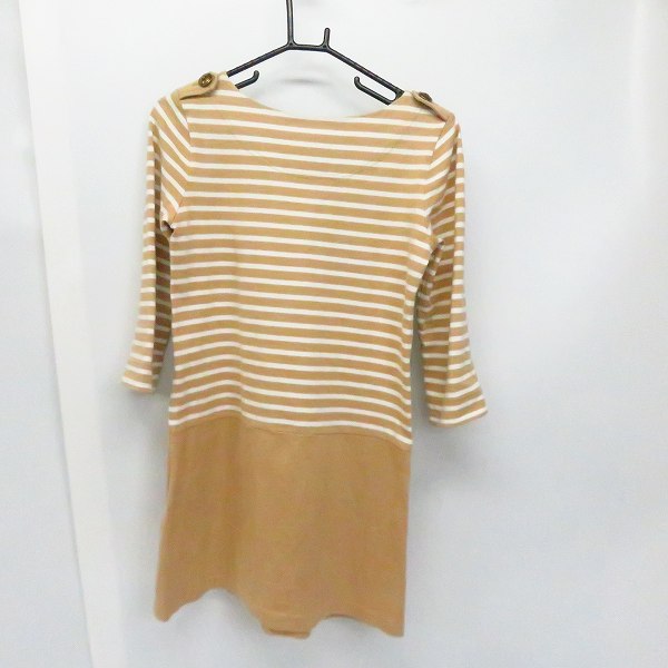 実際に弊社で買取させて頂いたBURBERRY BLUE LABEL バーバリー ブルーレーベル ボーダー七分袖切替 ワンピース/38の画像 1枚目