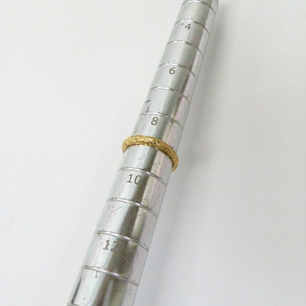 実際に弊社で買取させて頂いたLOREE RODKIN/ローリーロドキン K18 エングレイブエッジバンドクロスリング 9号の画像 4枚目