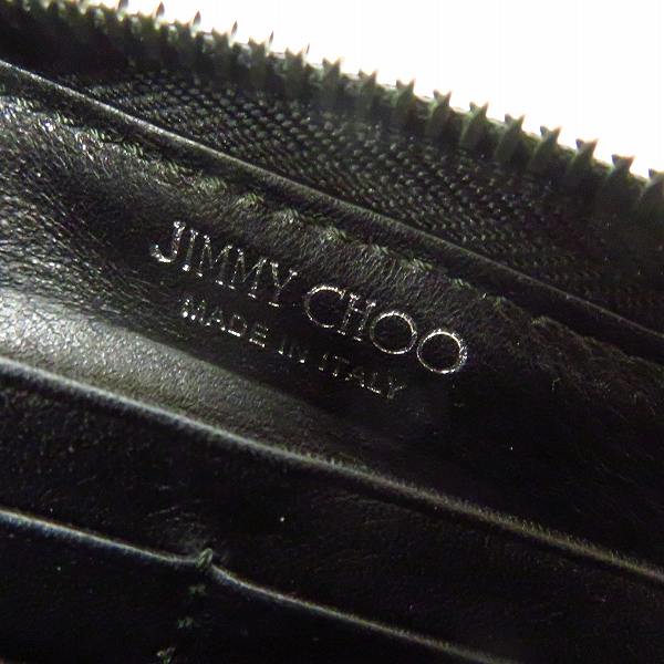 実際に弊社で買取させて頂いたJIMMY CHOO/ジミー チュウ FILIPA フィリッパ  スター スタッズ レザー ラウンドファスナー 長財布 ブラック/シルバーの画像 4枚目