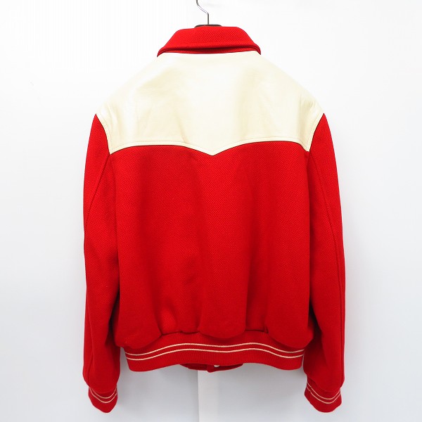 実際に弊社で買取させて頂いた【JPタグ】CELINE/セリーヌ レザーカウボーイヨーク付き バージンウール テディジャケット 2V534896C/48の画像 1枚目