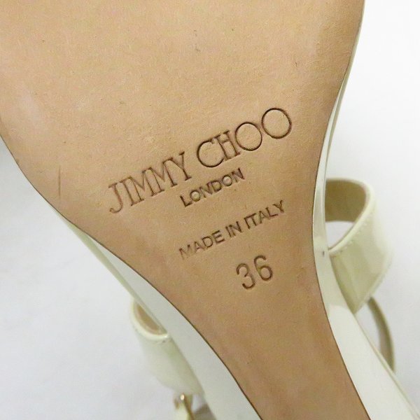 実際に弊社で買取させて頂いたJIMMY CHOO/ジミーチュウ ストラップサンダル アイボリー/36の画像 5枚目